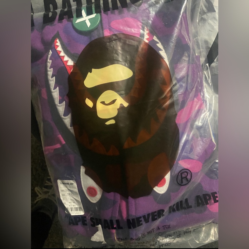 I am selling a brand new purple bape hoodie from stock x